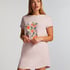 Chemise de nuit col rond, Rose