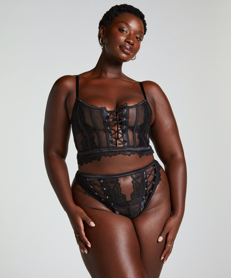 Soutien-gorge à armatures préformé longline Cierra, Noir