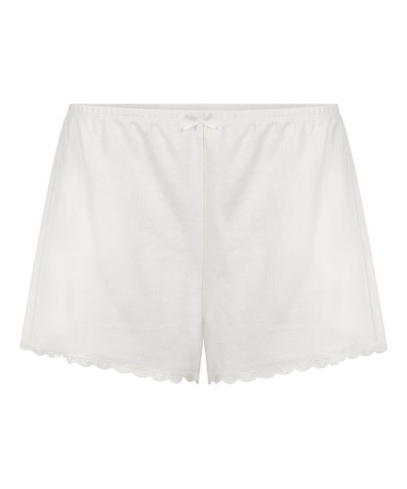 Short Pointelle, Blanc