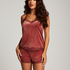 Camisole velours Dentelle, Rose