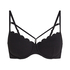 Haut de bikini pr&eacute;form&eacute; &agrave; armatures Scallop, Noir