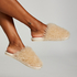 Chaussons Fake Fur, Beige