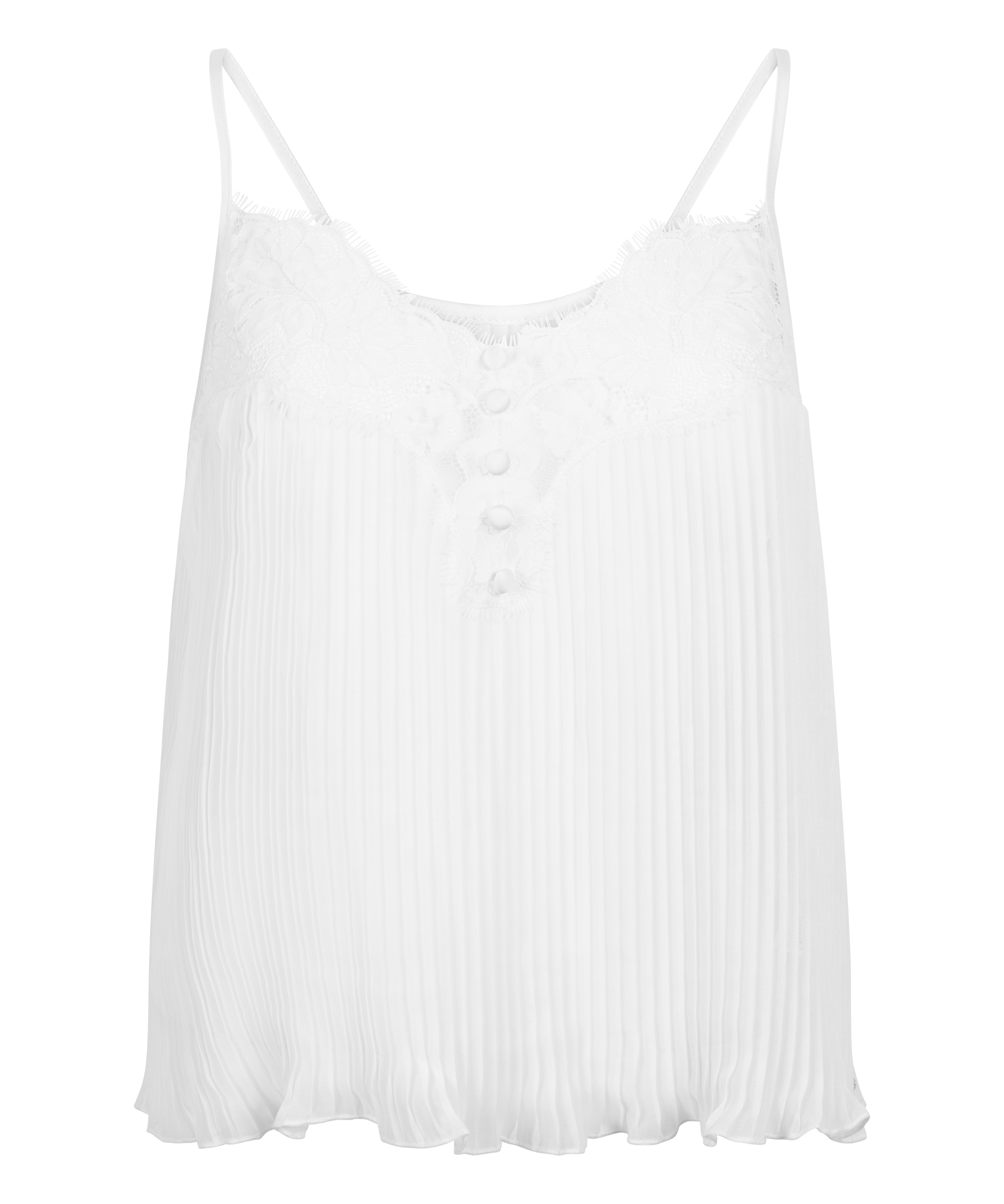 Cami en dentelle Plisse, Blanc, main