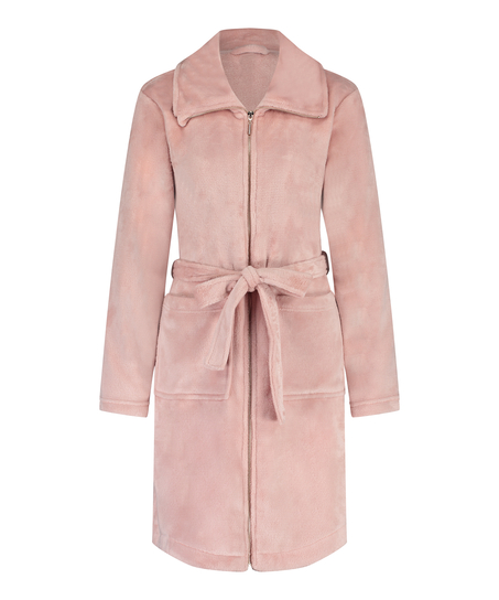 Bademantel Zip Fleece, Rose