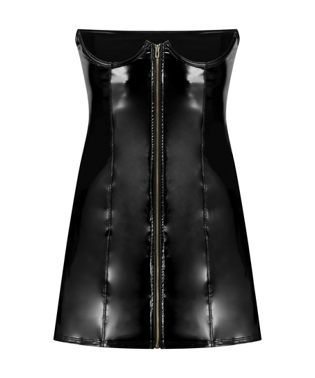 Bügel-Slipdress, Schwarz