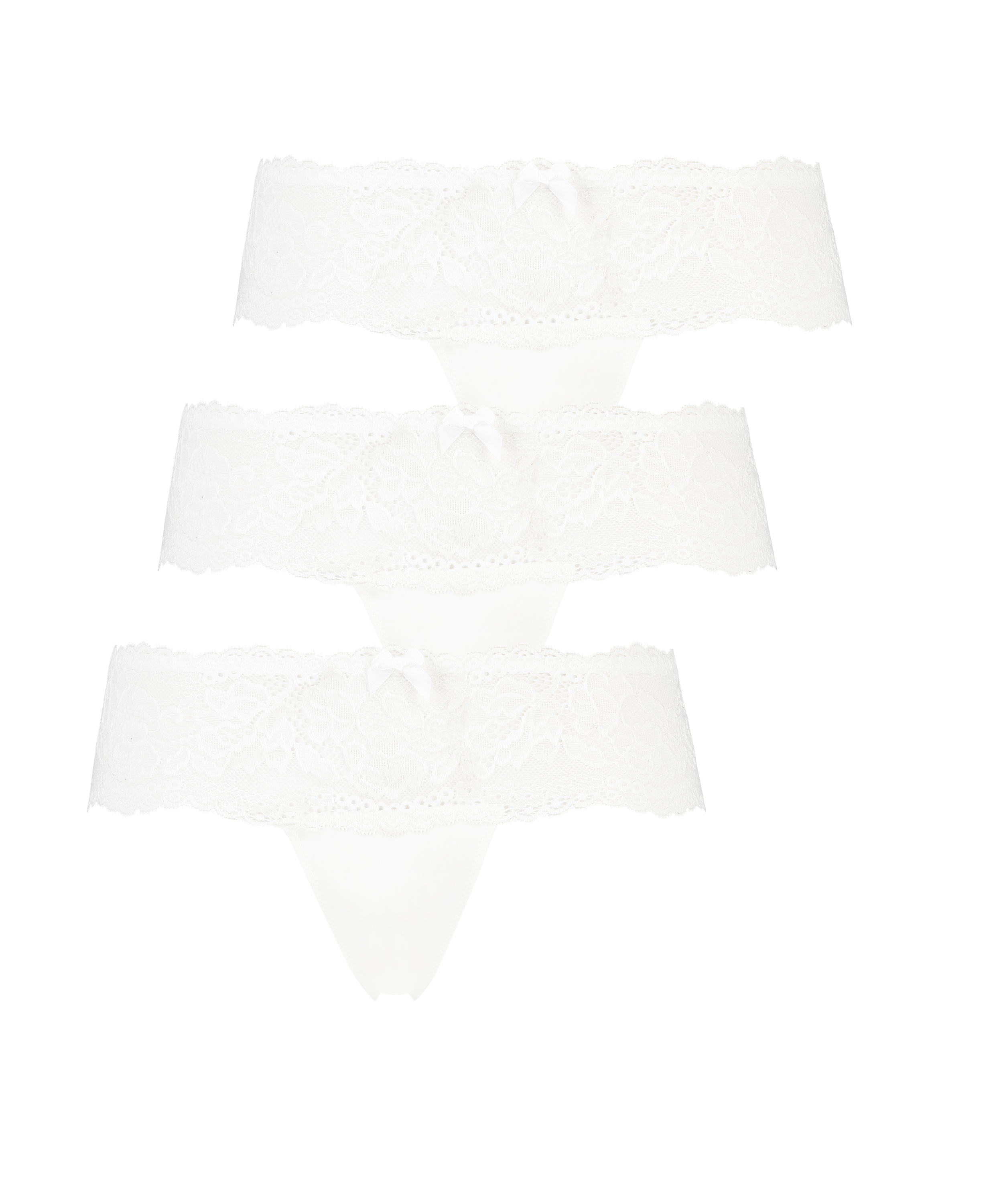 Lot de 3 boxers string Florence, Blanc, main