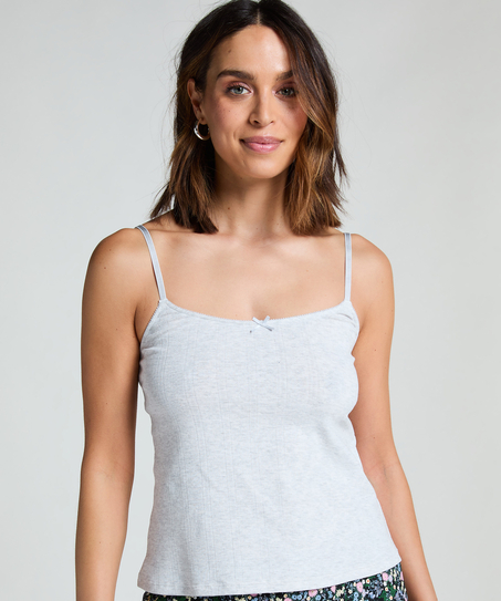 Pointelle Pyjamatop, Grau