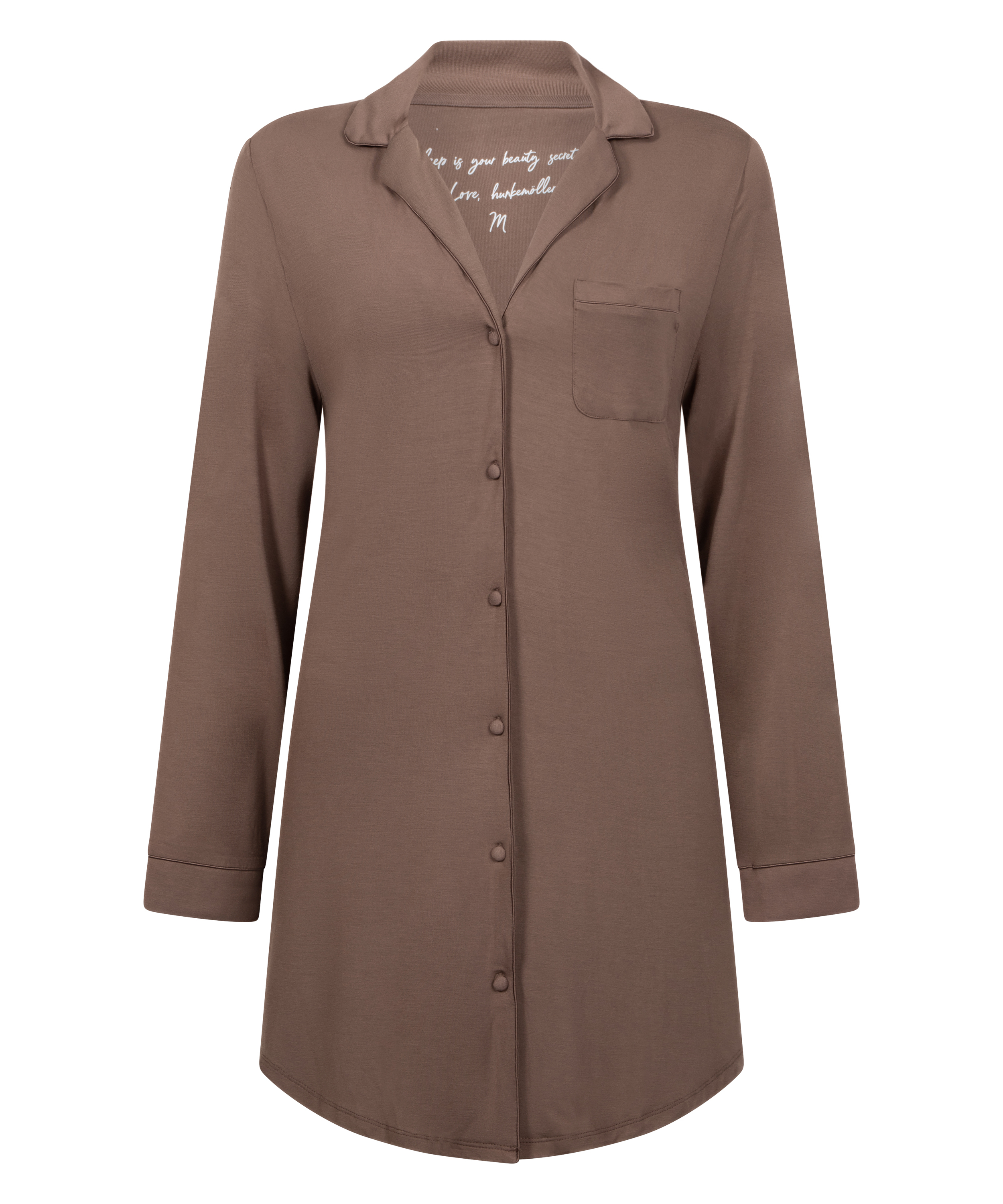 Robe-chemise à manches longues en jersey Essential, Marron, main