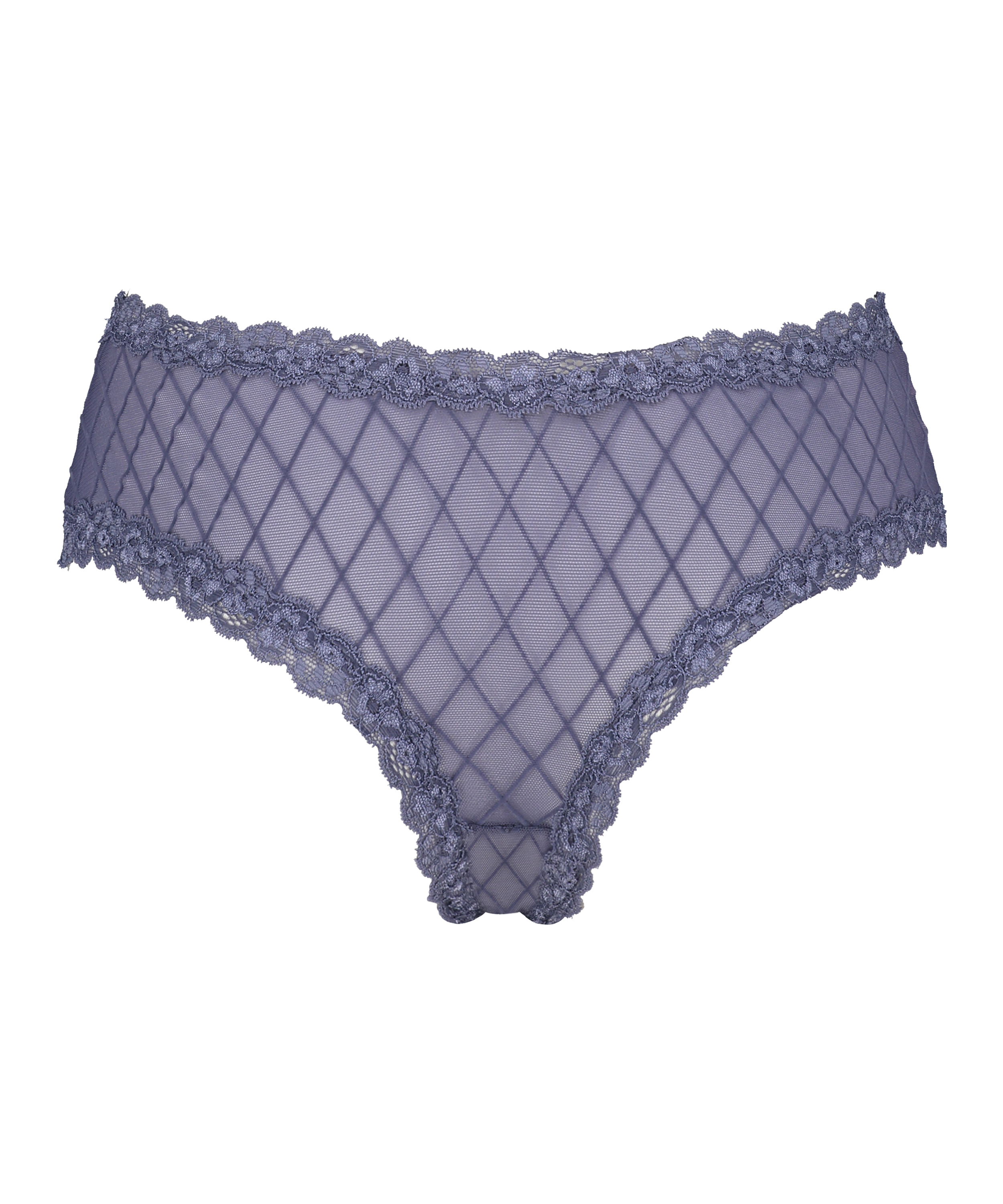 Slip brésilien V-shape mesh, Bleu, main