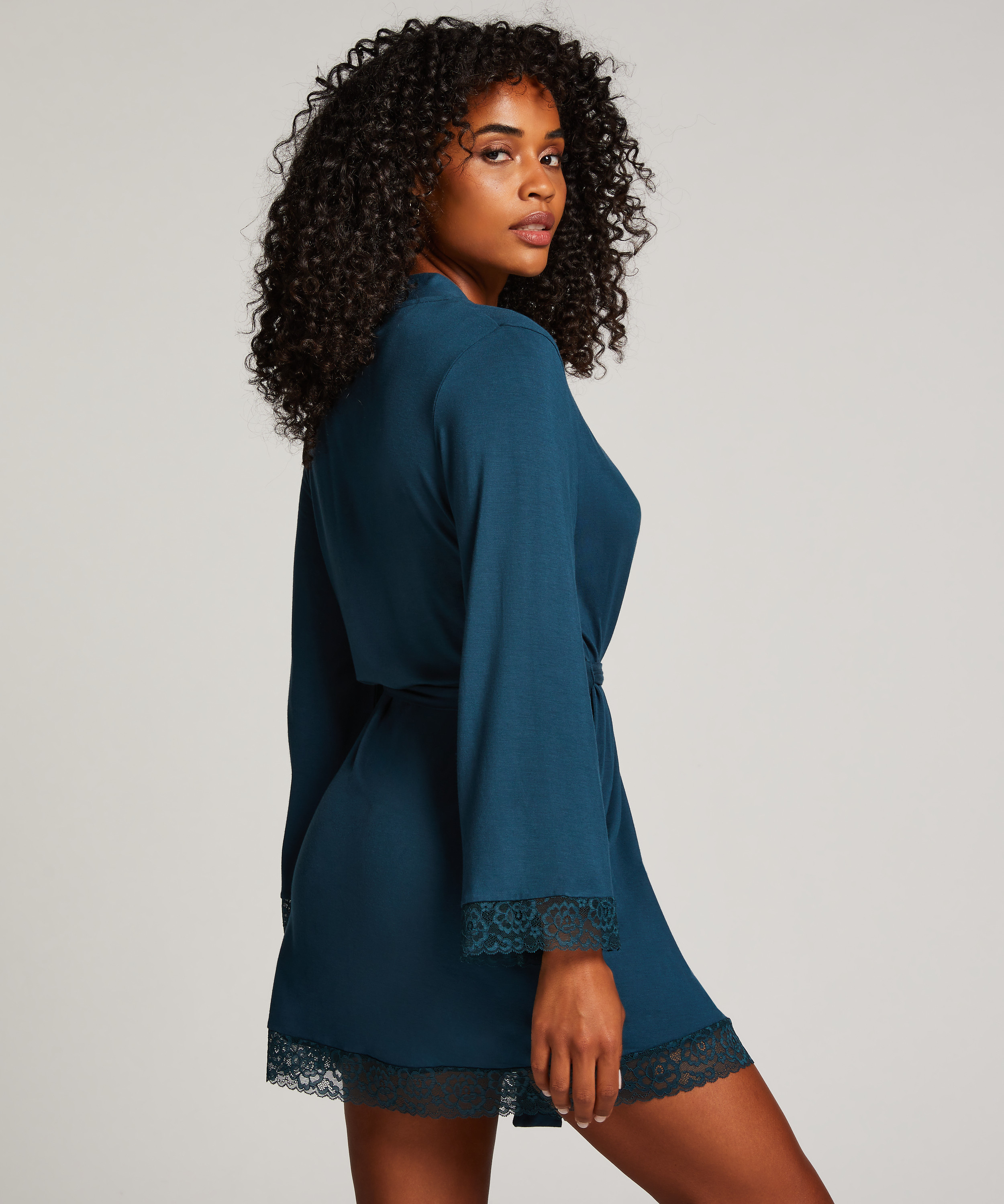 Kurzer Bademantel, Blau, main