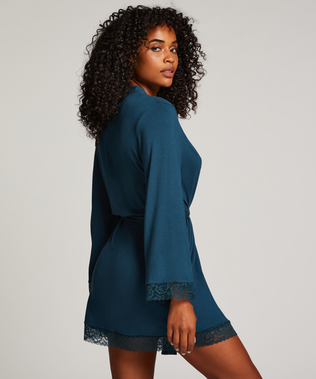 Kurzer Bademantel, Blau