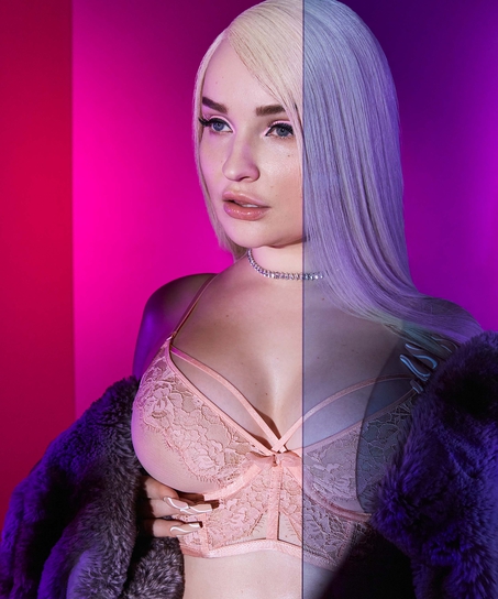 Soutien-gorge à armatures non préformé longline Louise Kim Petras, Rose