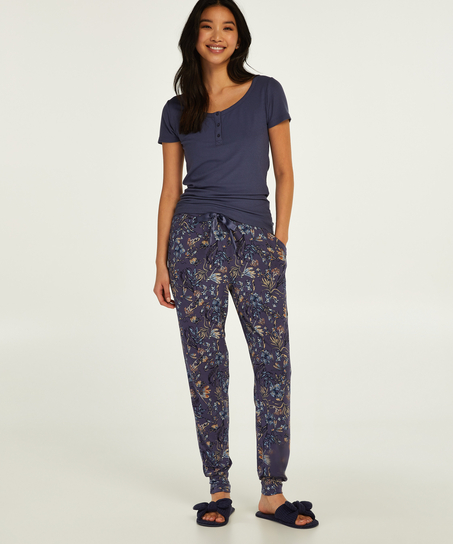 Tall Pyjamahose Ditzy Floral, Blau