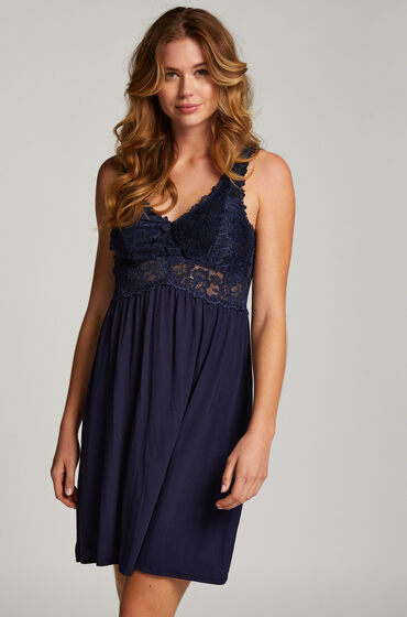 Image of Hunkemöller Slipdress Nora Lace Blau