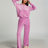 Pyjamahose aus Samt, Rose