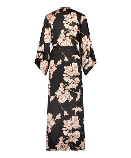 Kimono Satin Bloom, Noir