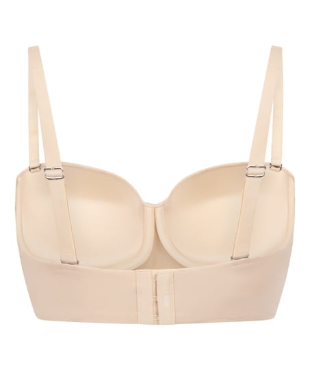 Gepolsterter trägerloser Push-Up BH mit Bügeln Smooth, Beige