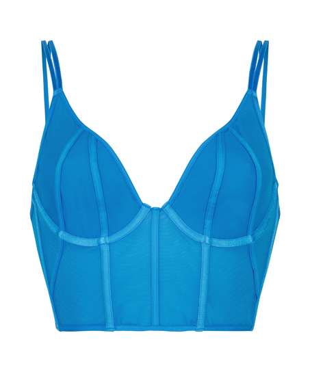 Soutien-gorge bustier non rembourr&eacute; &agrave; armatures Boujee, Bleu