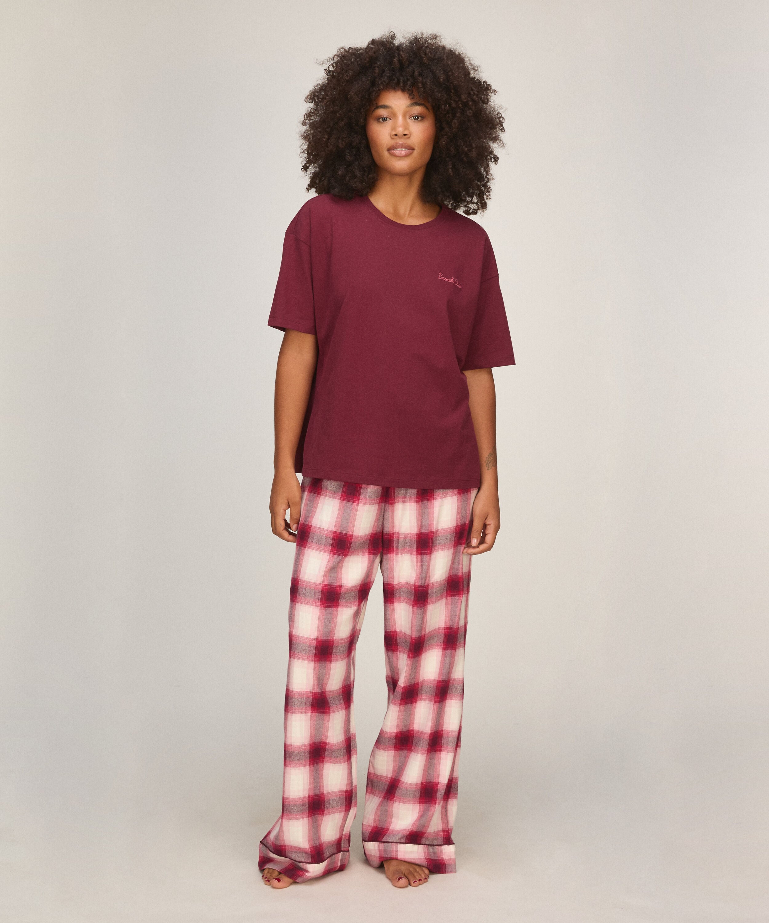 Pyjama-Set Check, Lila Pyjama-Set Check, Lila