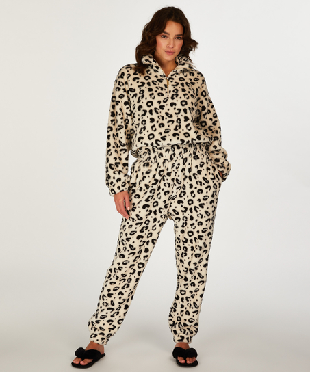 Oberteil aus Fleece, Schwarz