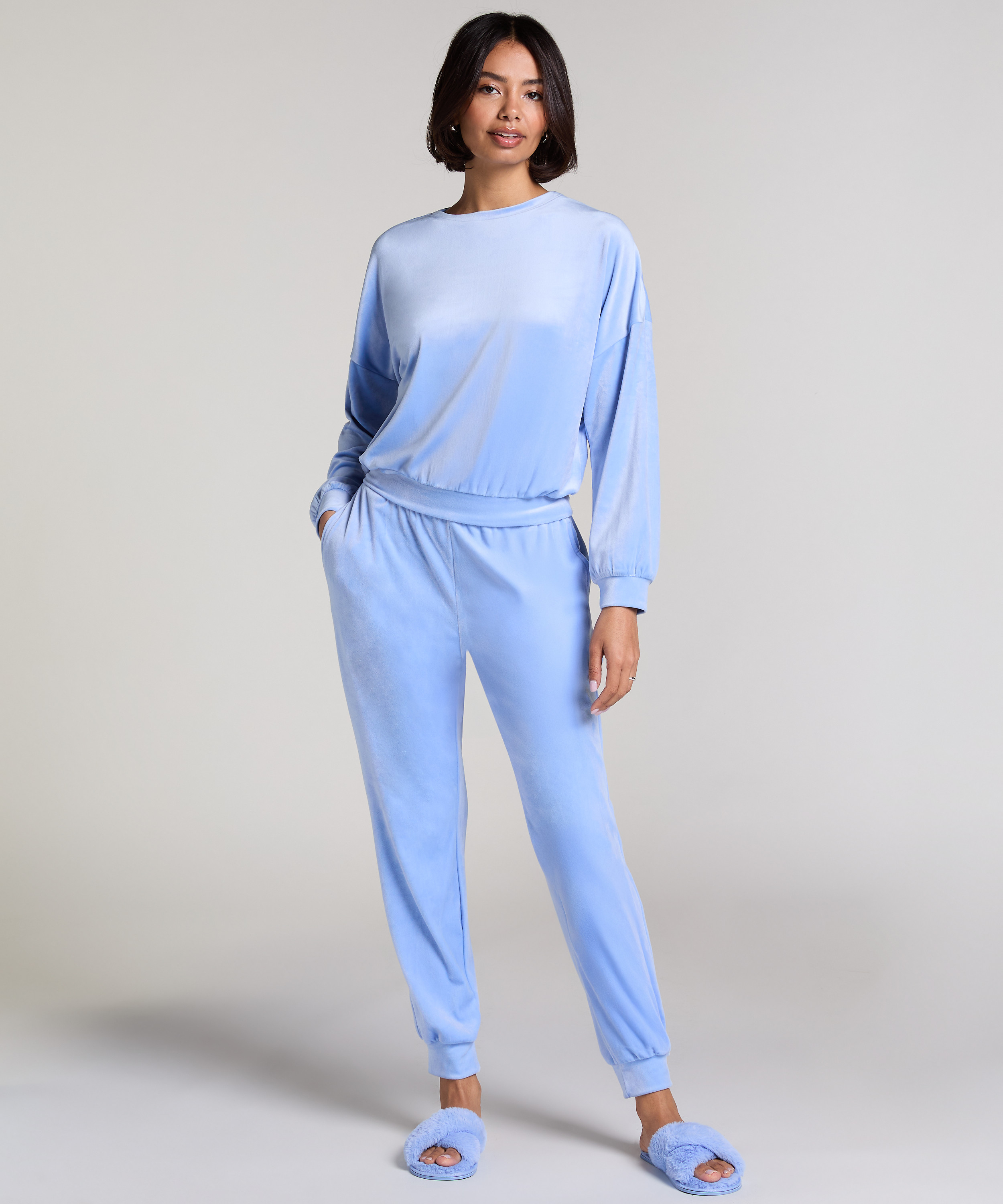 Velours Top, Blau, main