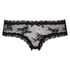 Slip brésilien V-shape Floral Mesh, Noir