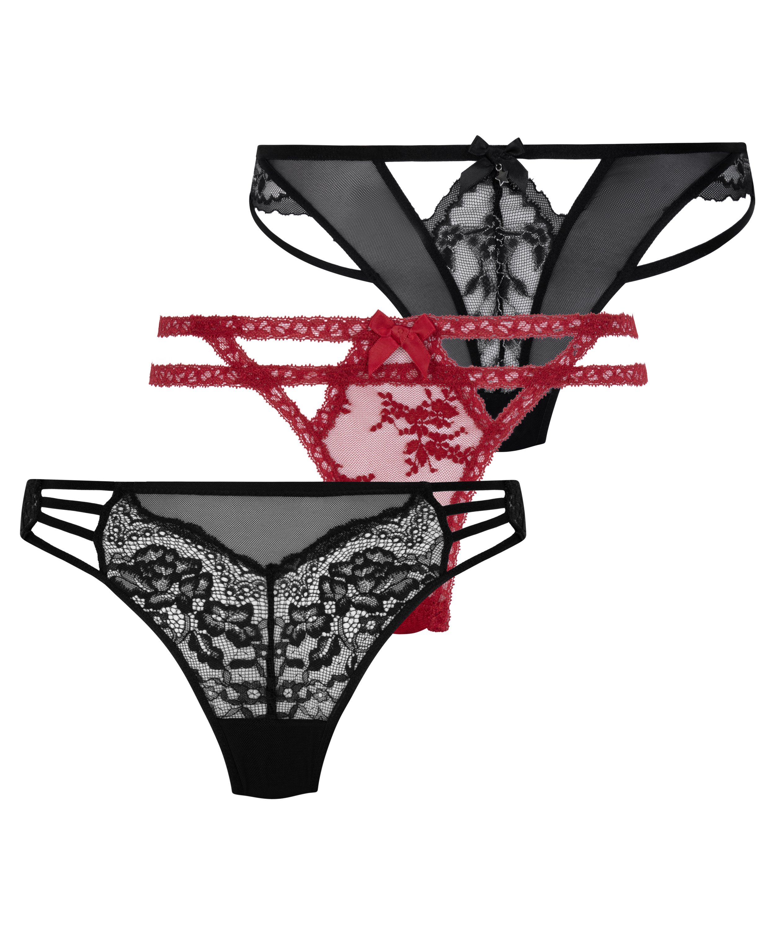 3er-Pack String, Schwarz, main