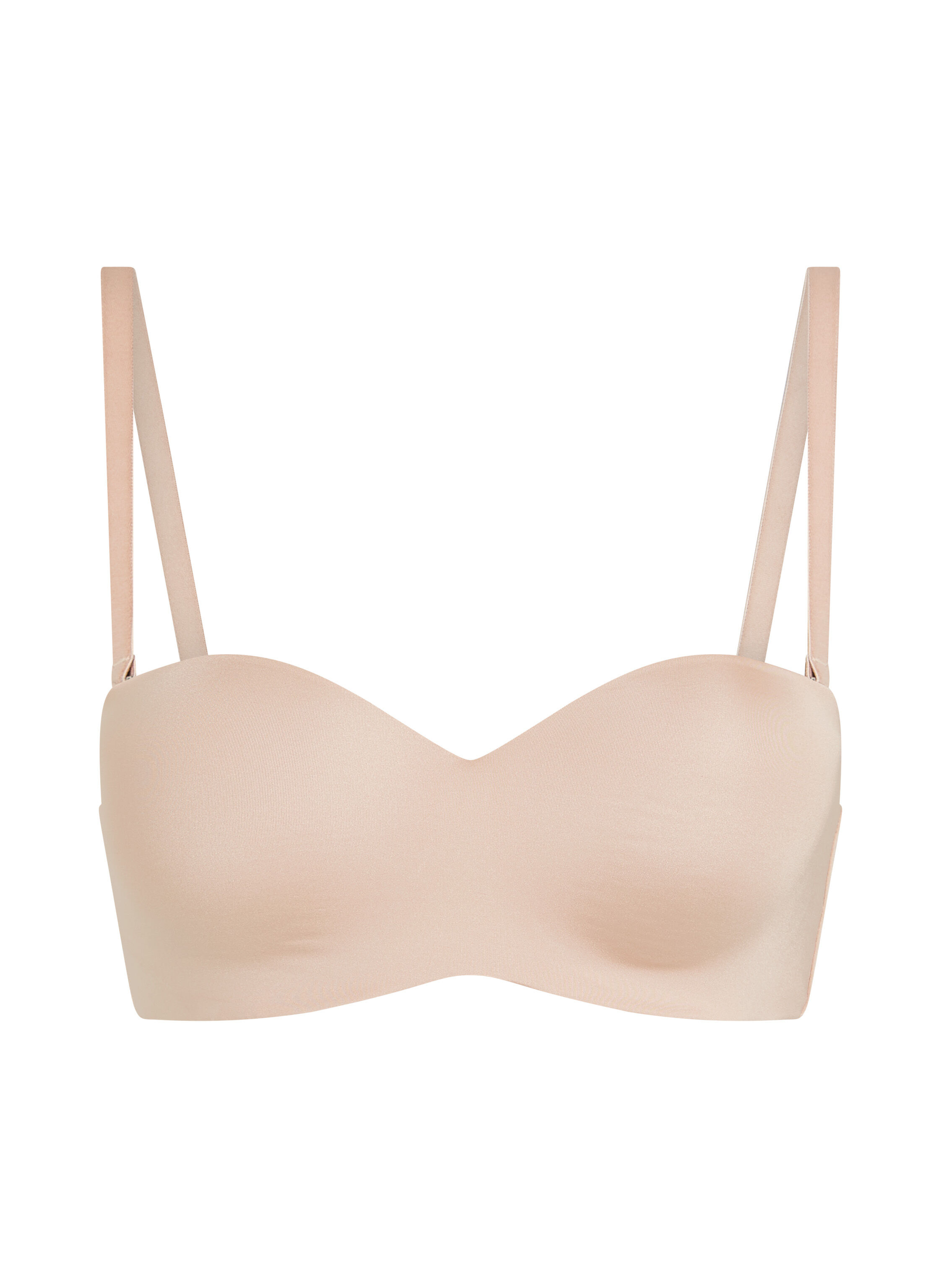 Gepolsterter tr&auml;gerloser Push-Up BH mit B&uuml;geln Smooth, Beige