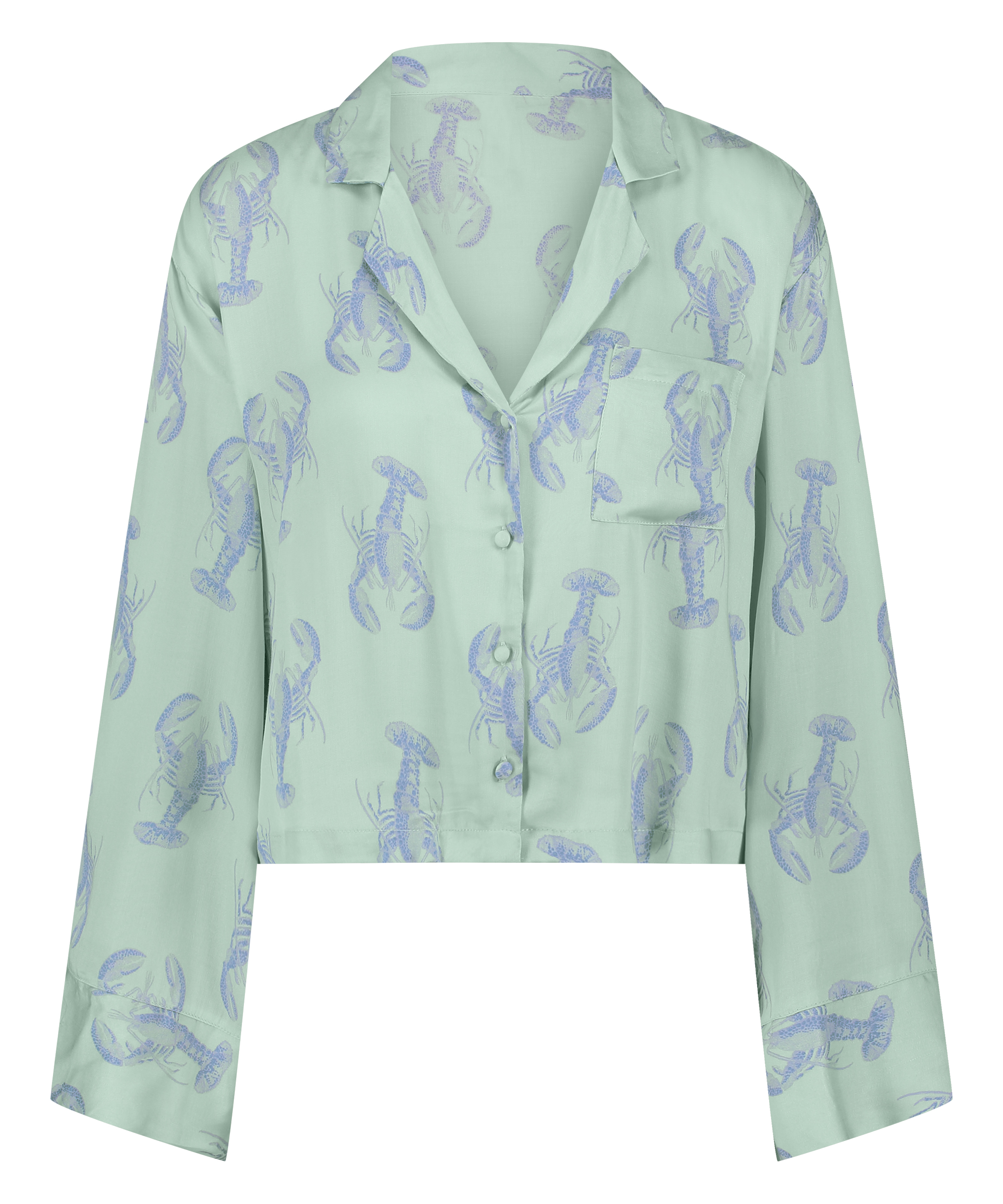 Langarmjacke Satin, Grün, main