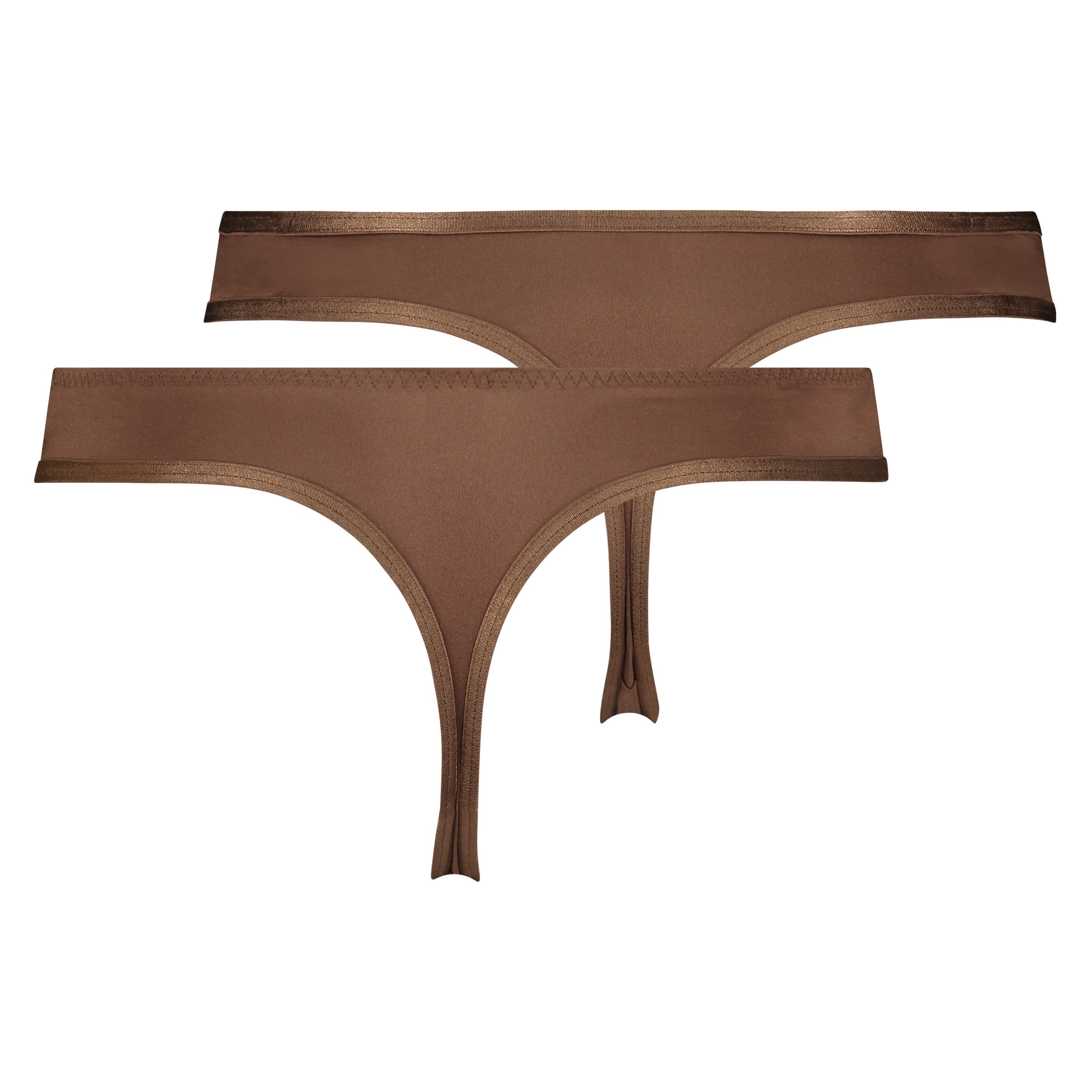 Lot de 2 strings Angie, marron, main