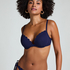 Vorgeformtes Push-up Bügel-Bikinitop Scallop Cup A - E, Blau