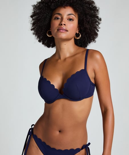 Vorgeformtes Push-up Bügel-Bikinitop Scallop Cup A - E, Blau