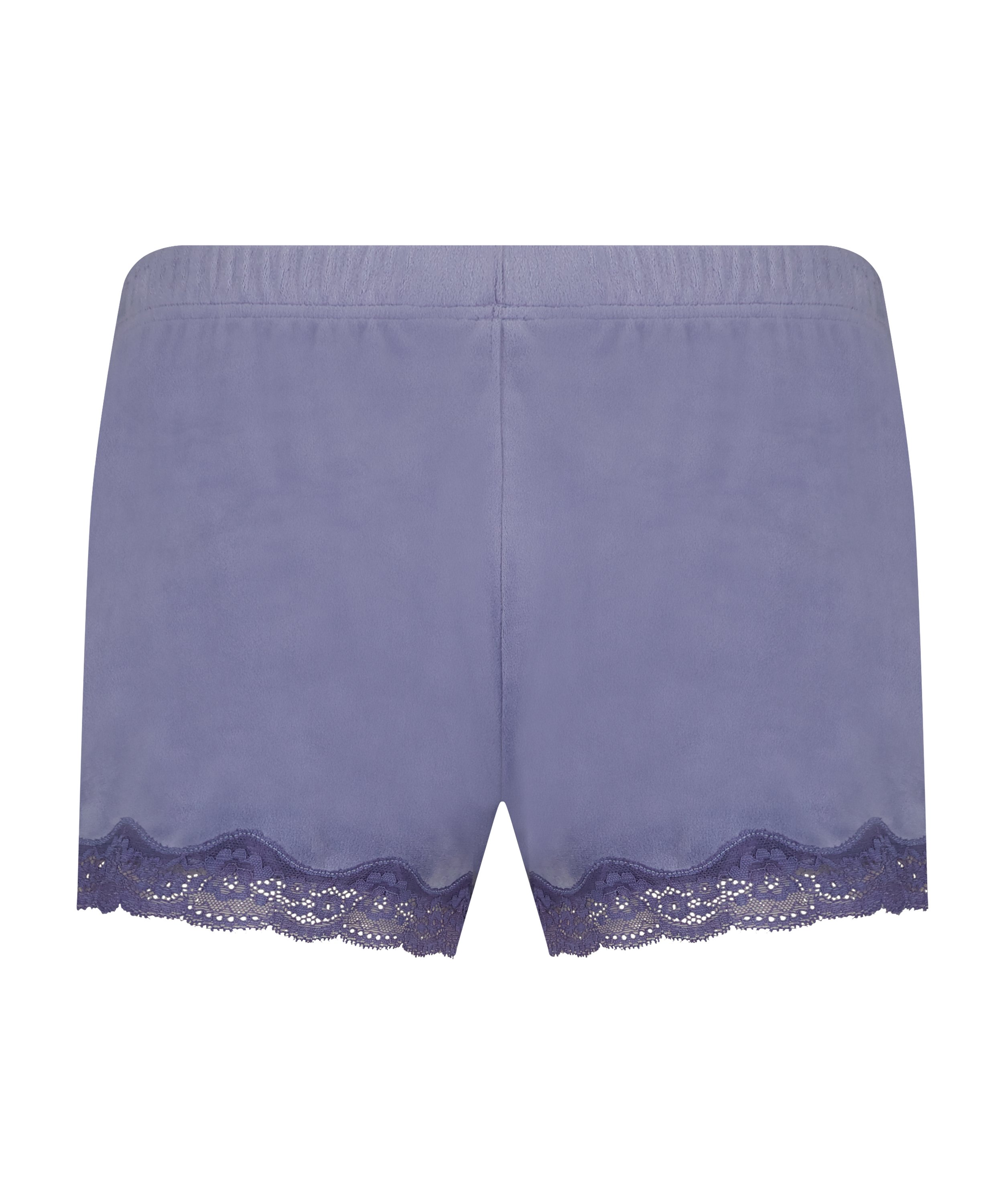 Shorts aus Velours mit Spitze, Lila, main