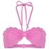 Haut de bikini bandeau Scallop, Rose