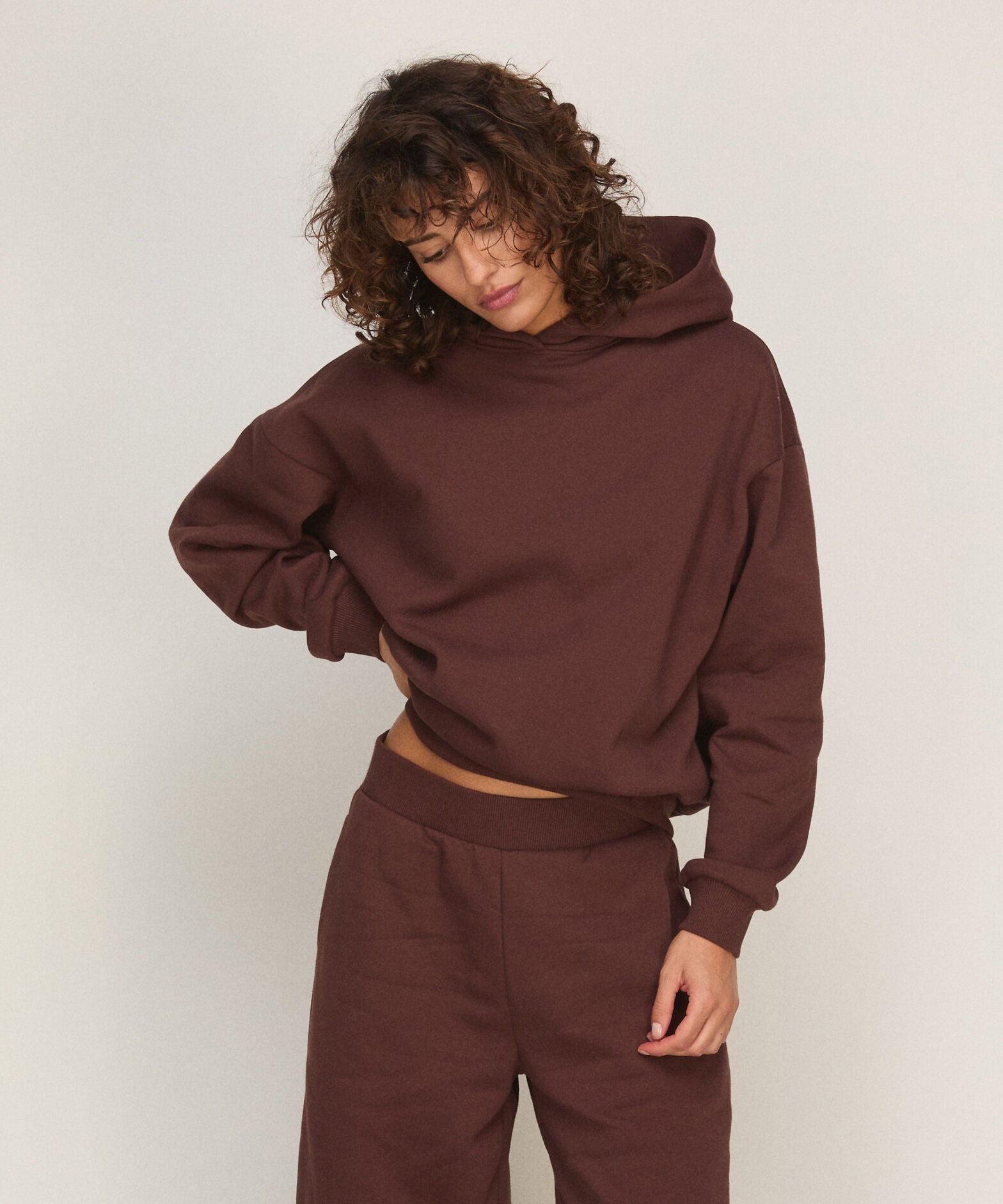 Hoodie aus angerautem Sweatstoff