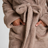 Bademantel Fleece, Beige