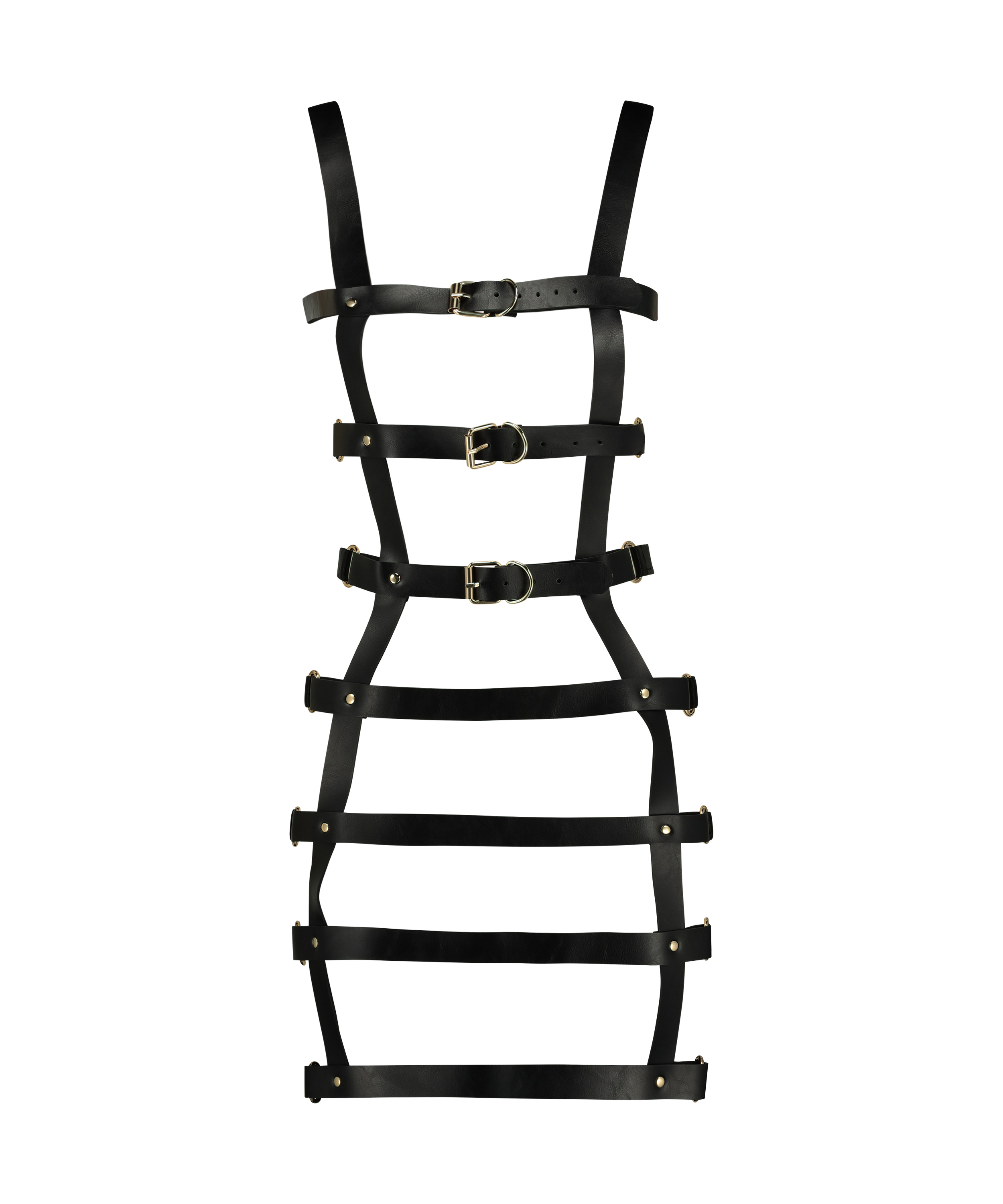 Private Harnais &agrave; lani&egrave;res Dress, Noir, main