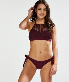 Bas de bikini taille basse coquin en mesh Borneo, Violet