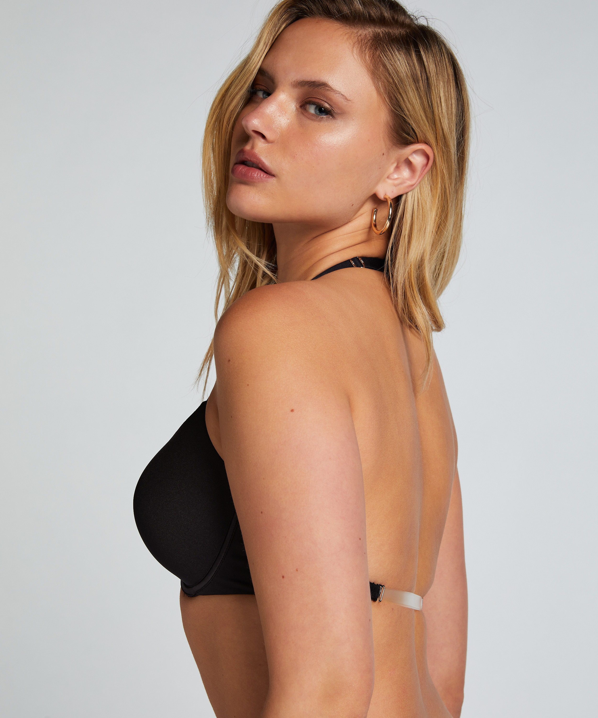 Vorgeformter Bügel-BH Transparent Back Multiway, Schwarz, main