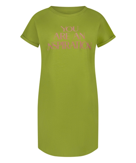 Chemise de nuit col rond, Vert