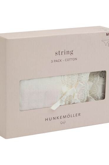 Hunkemöller Lot de Strings en Coton Blanc