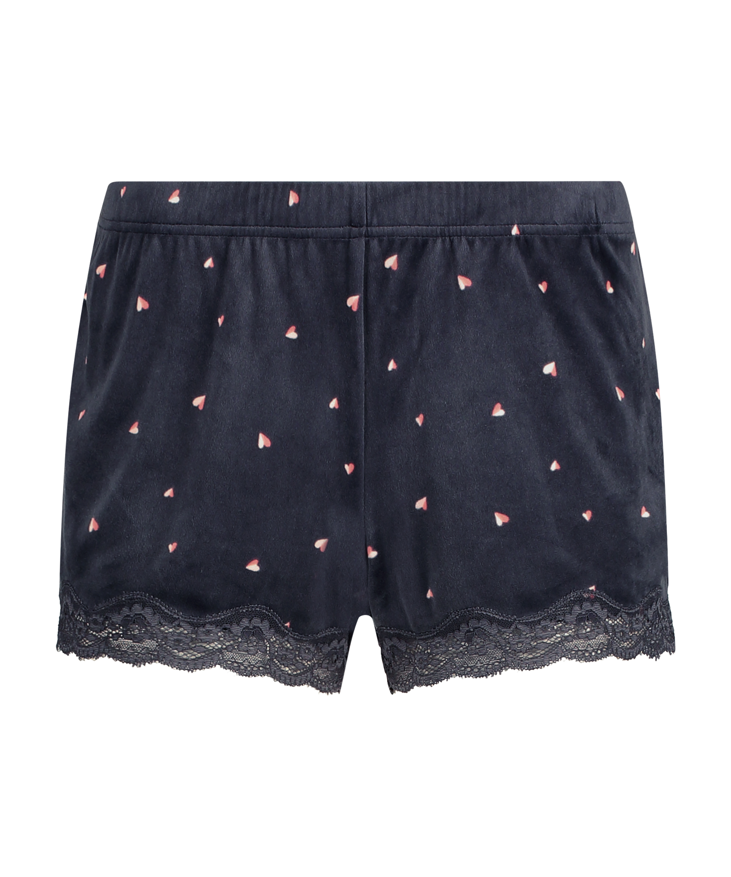 Short velours &agrave; petits c&oelig;urs, Gris, main
