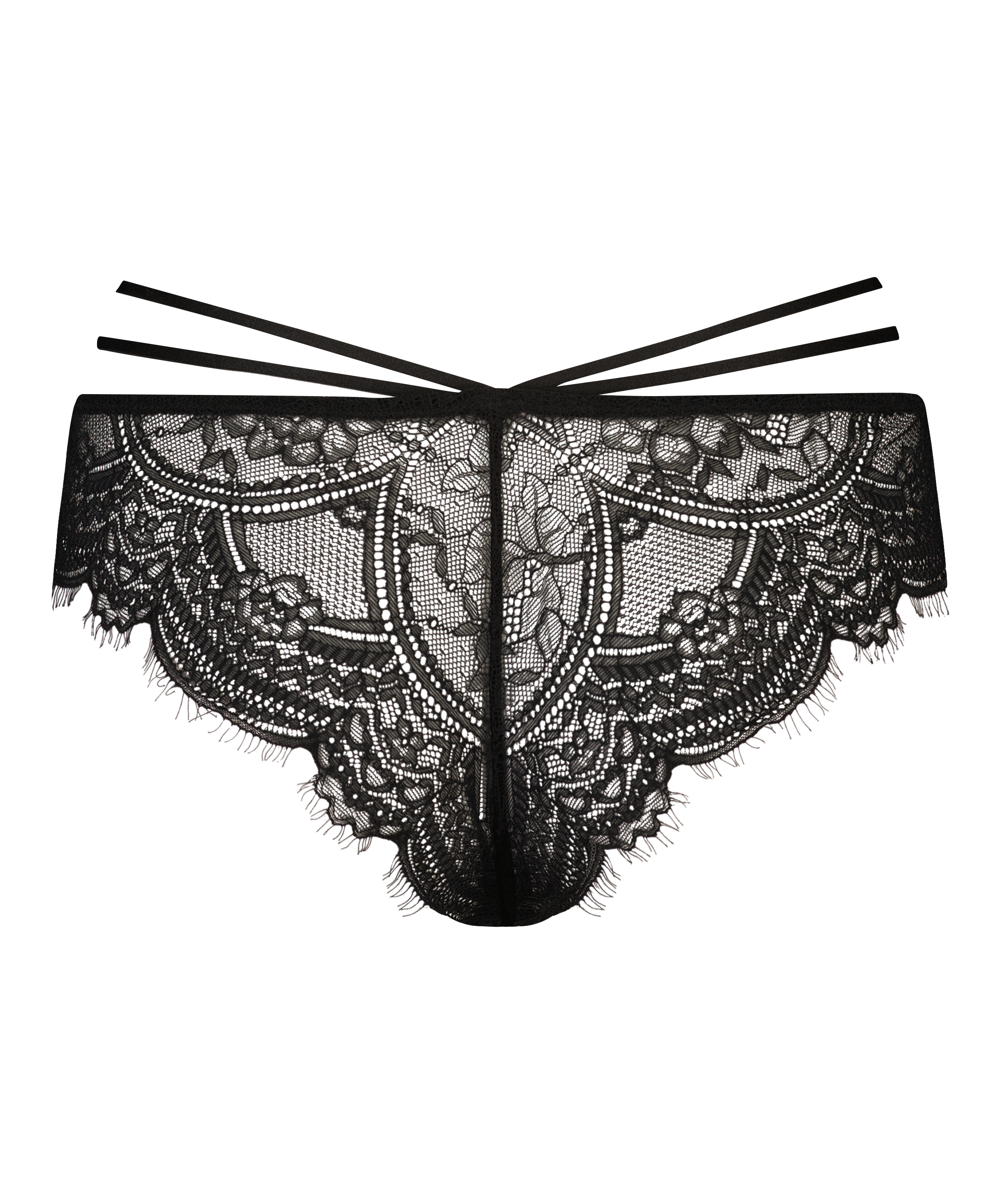 Slip brésilien échancré Sian, Noir, main