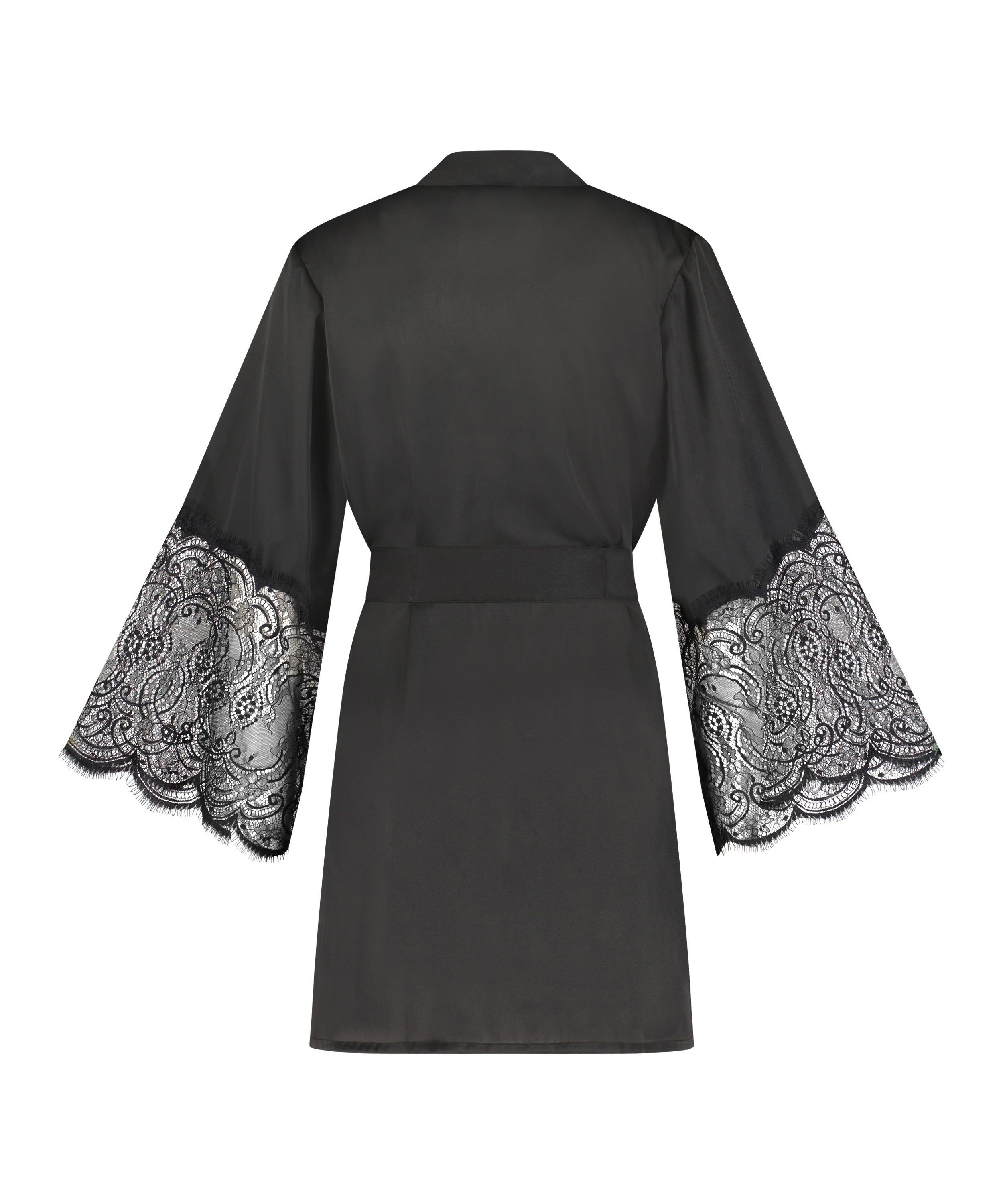 Kimono Satin, Schwarz, main