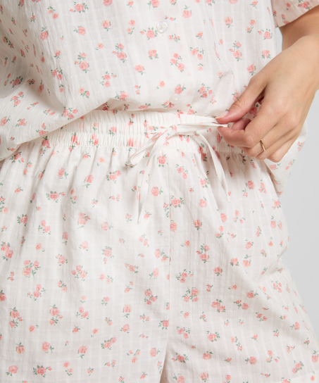 Short de pyjama tissé, Blanc