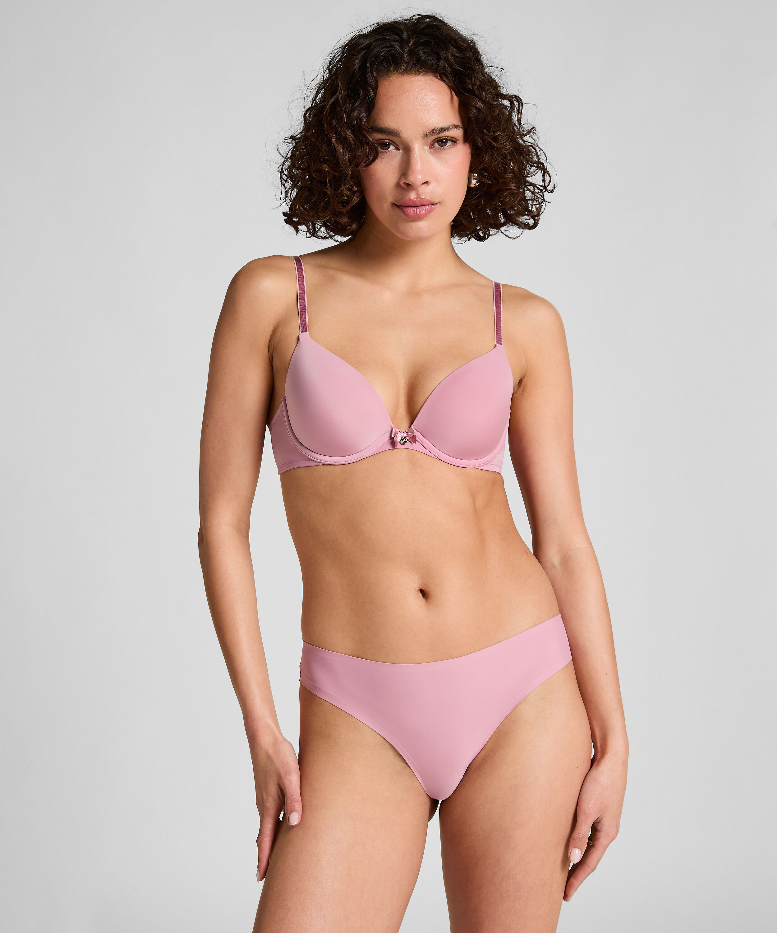 Slip br&eacute;silien Invisible Lace Back, Rose