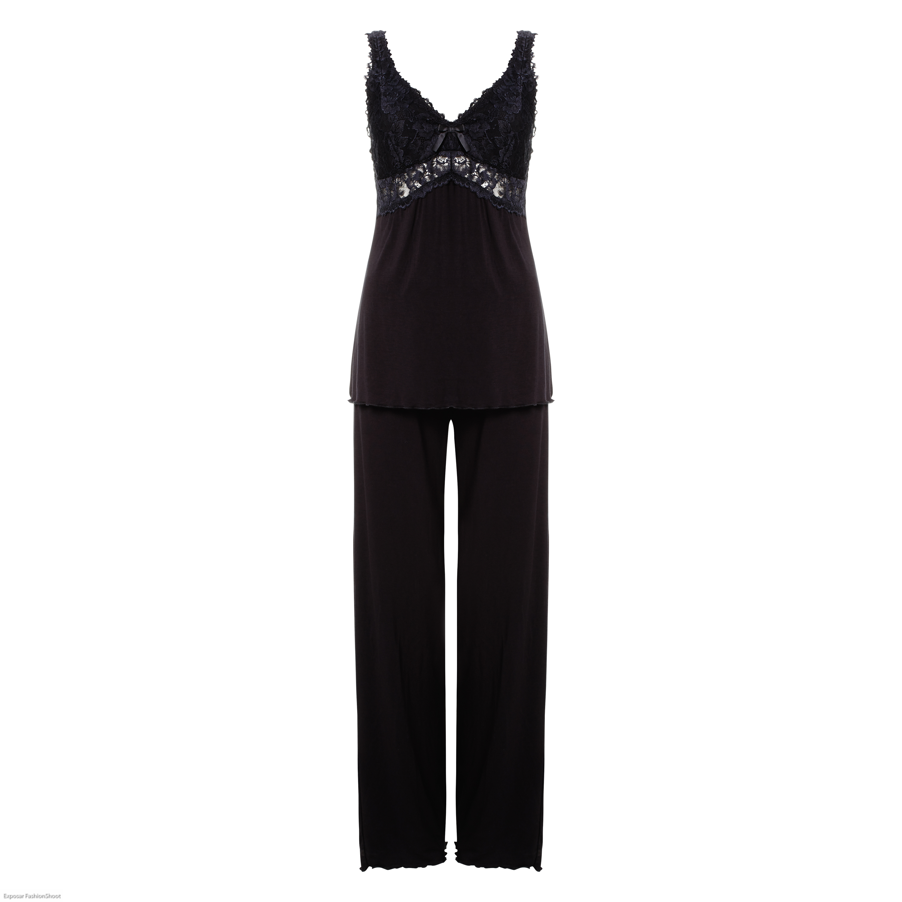 Pyjamaset Modal lace, Schwarz, main