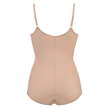 Body sculptant en dentelle festonnée - Level 3, Beige
