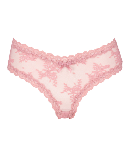 Slip brésilien V-shape mesh, Rose