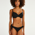 Bas de bikini brésilien Scallop Goddess, Noir